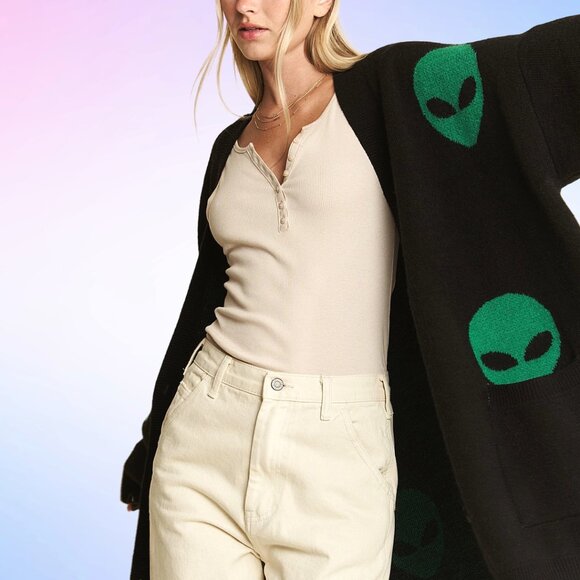 Too Cool For You Oversized Alien Cardigan - Picture 1 of 7